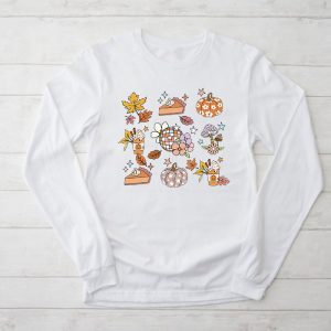 Cute Halloween Shirts Retro Groovy Halloween Fall Hippie Pumpkin Floral Perfect Longsleeve Tee