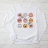 Retro Groovy Halloween Fall Hippie Pumpkin Floral Costume Longsleeve Tee
