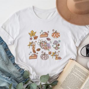 Cute Halloween Shirts Retro Groovy Halloween Fall Hippie Pumpkin Floral Perfect T-Shirt