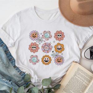 Retro Groovy Halloween Fall Hippie Pumpkin Floral Costume T-Shirt