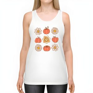 Retro Groovy Halloween Fall Hippie Pumpkin Floral Costume Tank Top 2 1