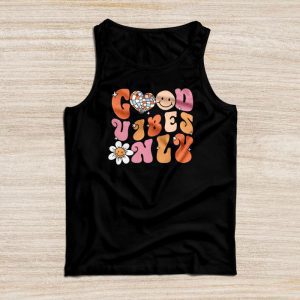 Cute Halloween Shirts Retro Groovy 60s 70s 80s Good Vibes Only Tank Top