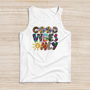 Cute Halloween Shirts Retro Groovy 60s 70s 80s Good Vibes Only Tank Top