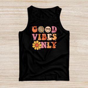 Cute Halloween Shirts Retro Groovy 60s 70s 80s Good Vibes Only Tank Top