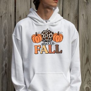 Retro Hello Fall Shirt Leopard Pumpkin Autumn Season Hoodie 2 1