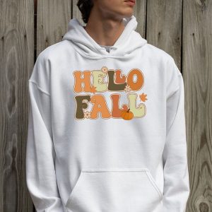 Retro Hello Fall Shirt Leopard Pumpkin Autumn Season Hoodie 2 4