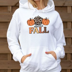 Retro Hello Fall Shirt Leopard Pumpkin Autumn Season Hoodie 3 1