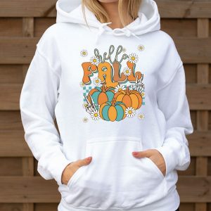 Retro Hello Fall Shirt Leopard Pumpkin Autumn Season Hoodie 3 2