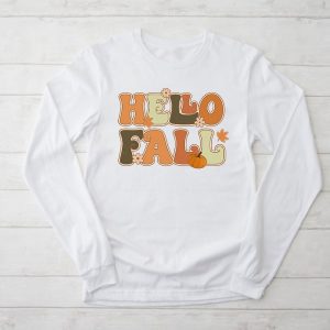 Thanksgiving Family Shirts Retro Hello Fall Leopard Special Longsleeve Tee