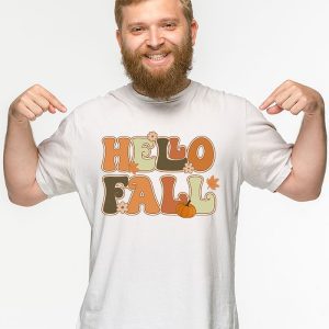 Retro Hello Fall Shirt Leopard Pumpkin Autumn Season T Shirt 2 4