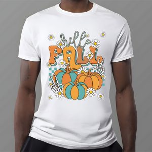Retro Hello Fall Shirt Leopard Pumpkin Autumn Season T Shirt 3 2