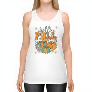 Retro Hello Fall Shirt Leopard Pumpkin Autumn Season Tank Top 2 2