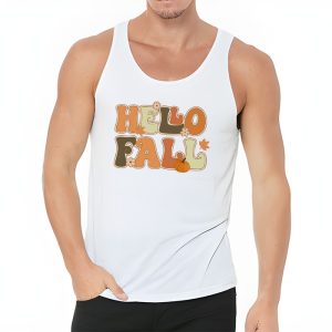 Retro Hello Fall Shirt Leopard Pumpkin Autumn Season Tank Top 3 4