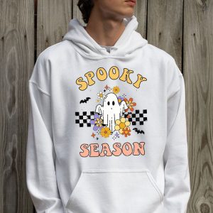 Retro Hippie Halloween Cute Ghost Spooky Season Funny Gifts Hoodie 2 3