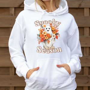 Retro Hippie Halloween Cute Ghost Spooky Season Funny Gifts Hoodie 3 2