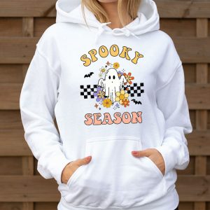 Retro Hippie Halloween Cute Ghost Spooky Season Funny Gifts Hoodie 3 3