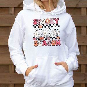 Retro Hippie Halloween Cute Ghost Spooky Season Funny Gifts Hoodie 3