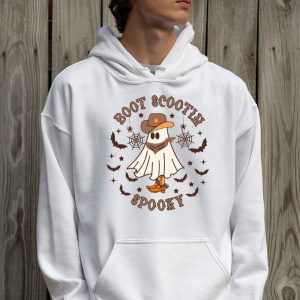 Retro Western Halloween Cowboy Ghost Boot Scootin Spooky Hoodie 2