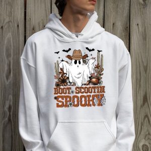 Retro Western Halloween Cowboy Ghost Boot Scootin Spooky Hoodie 2 4