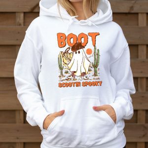 Retro Western Halloween Cowboy Ghost Boot Scootin Spooky Hoodie 3 3