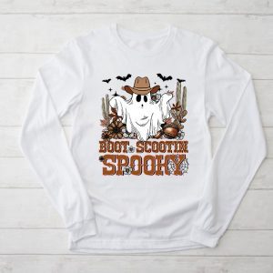 Retro Western Halloween Cowboy Ghost Boot Scootin Spooky Longsleeve Tee