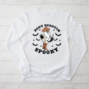 Funny Halloween Shirts Cowboy Ghost Boot Scootin Spooky Longsleeve Tee