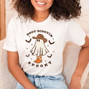 Retro Western Halloween Cowboy Ghost Boot Scootin Spooky T Shirt 2 2