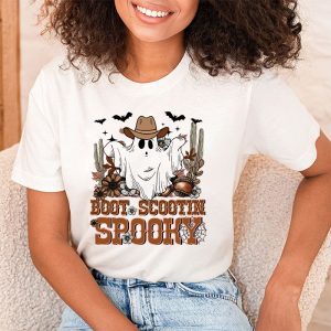 Retro Western Halloween Cowboy Ghost Boot Scootin Spooky T Shirt 2 4