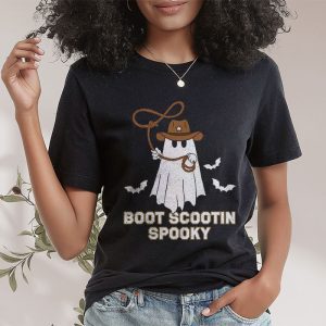 Retro Western Halloween Cowboy Ghost Boot Scootin Spooky T Shirt 2 5