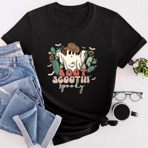 Retro Western Halloween Cowboy Ghost Boot Scootin Spooky T-Shirt