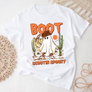 Funny Halloween Shirts Cowboy Ghost Boot Scootin Spooky T-Shirt