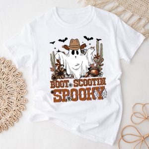 Funny Halloween Shirts Cowboy Ghost Boot Scootin Spooky T-Shirt