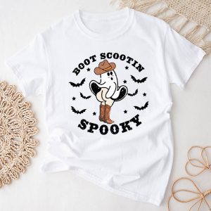 Retro Western Halloween Cowboy Ghost Boot Scootin Spooky T-Shirt