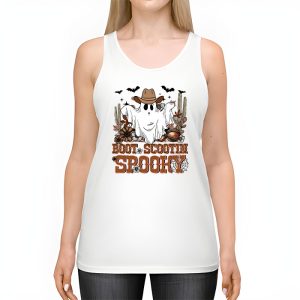 Retro Western Halloween Cowboy Ghost Boot Scootin Spooky Tank Top 2 4