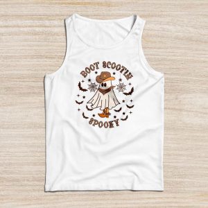 Retro Western Halloween Cowboy Ghost Boot Scootin Spooky Tank Top