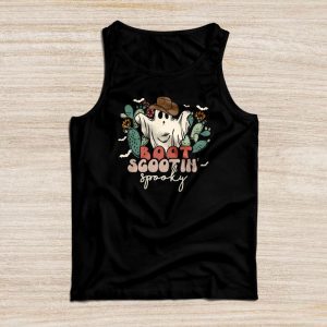 Funny Halloween Shirts Cowboy Ghost Boot Scootin Spooky Tank Top