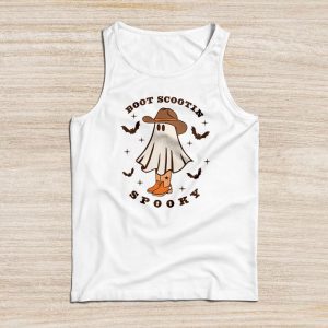 Retro Western Halloween Cowboy Ghost Boot Scootin Spooky Tank Top