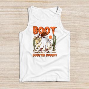 Funny Halloween Shirts Cowboy Ghost Boot Scootin Spooky Tank Top