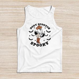 Retro Western Halloween Cowboy Ghost Boot Scootin Spooky Tank Top