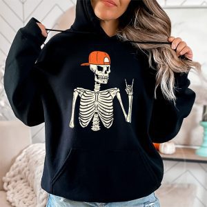 Rocker Skeleton Hand Rock On Costume Funny Halloween Gifts Hoodie 2 1