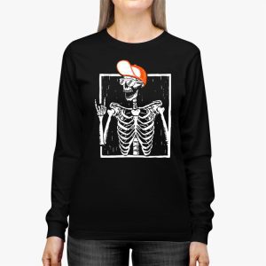 Rocker Skeleton Hand Rock On Costume Funny Halloween Gifts Longsleeve Tee 2 3