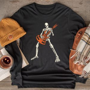 Rocker Skeleton Hand Rock On Costume Funny Halloween Gifts Longsleeve Tee