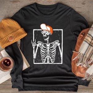 Rocker Skeleton Hand Rock On Costume Funny Halloween Gifts Longsleeve Tee