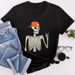 Halloween Shirt Ideas Rocker Skeleton Hand Rock On Costume Funny Halloween Gifts T-Shirt