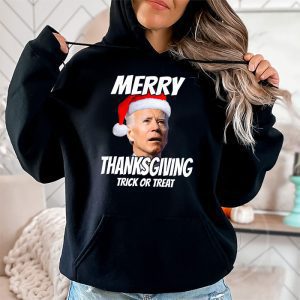 Santa Biden Merry Thanksgiving Trick Or Treat Christmas meme Hoodie 2