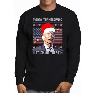 Santa Biden Merry Thanksgiving Trick Or Treat Christmas meme Longsleeve Tee 3 1