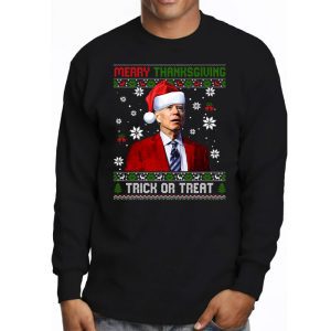 Santa Biden Merry Thanksgiving Trick Or Treat Christmas meme Longsleeve Tee 3 4