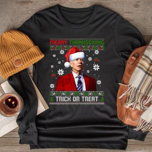 Funny Christmas Shirts Santa Biden Merry Thanksgiving Trick Or Treat Longsleeve Tee