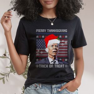 Santa Biden Merry Thanksgiving Trick Or Treat Christmas meme T Shirt 2 1