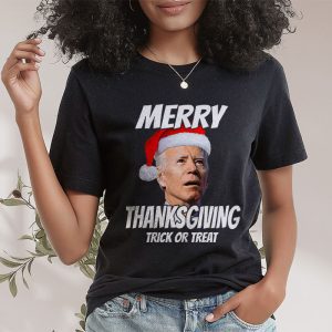 Santa Biden Merry Thanksgiving Trick Or Treat Christmas meme T Shirt 2